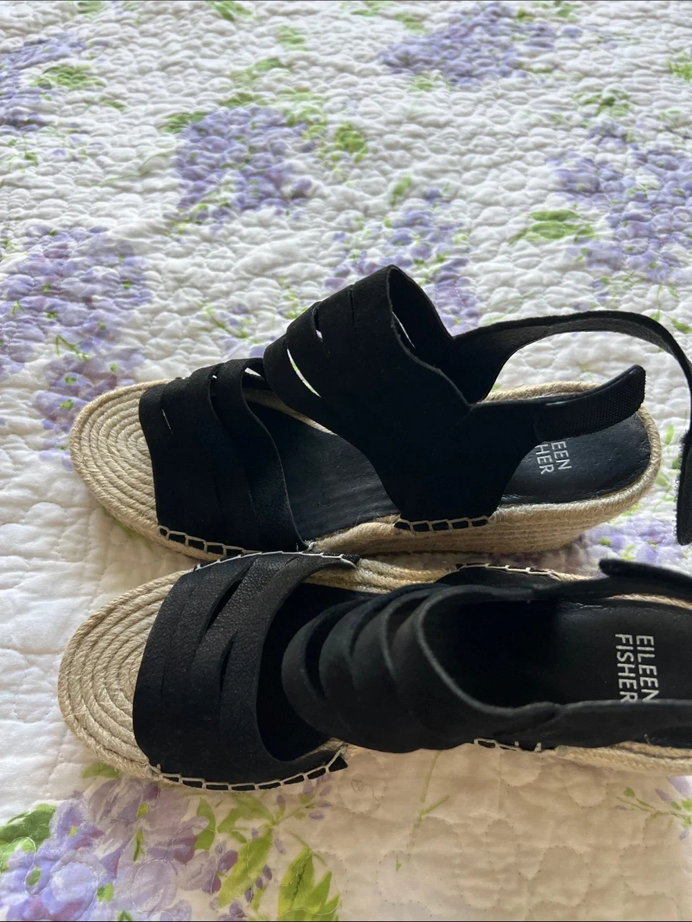 Black Strappy Espadrille Sandals